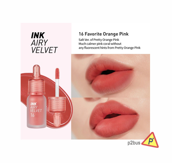 Peripera Ink Airy Velvet Lip Tint (16 Favourite Orange Pink)