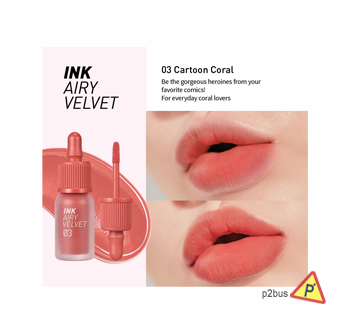 Peripera Ink Airy Velvet Lip Tint (03 Cartoon Coral)