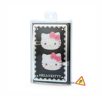 Sanrio Character Jewel Glittered Hair Clips (Hello Kitty)