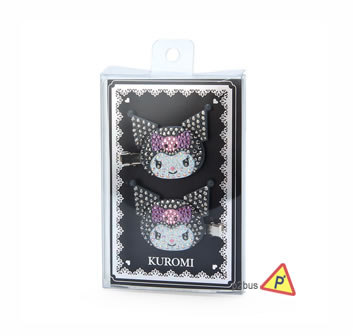 Sanrio Character Jewel Glittered Hair Clips (Kuromi)